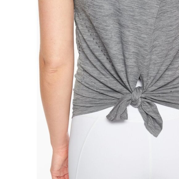 ATHLETA Foothill Gray Seamless Breathable Workout Tank with Optional Tie Back S - Picture 12 of 12